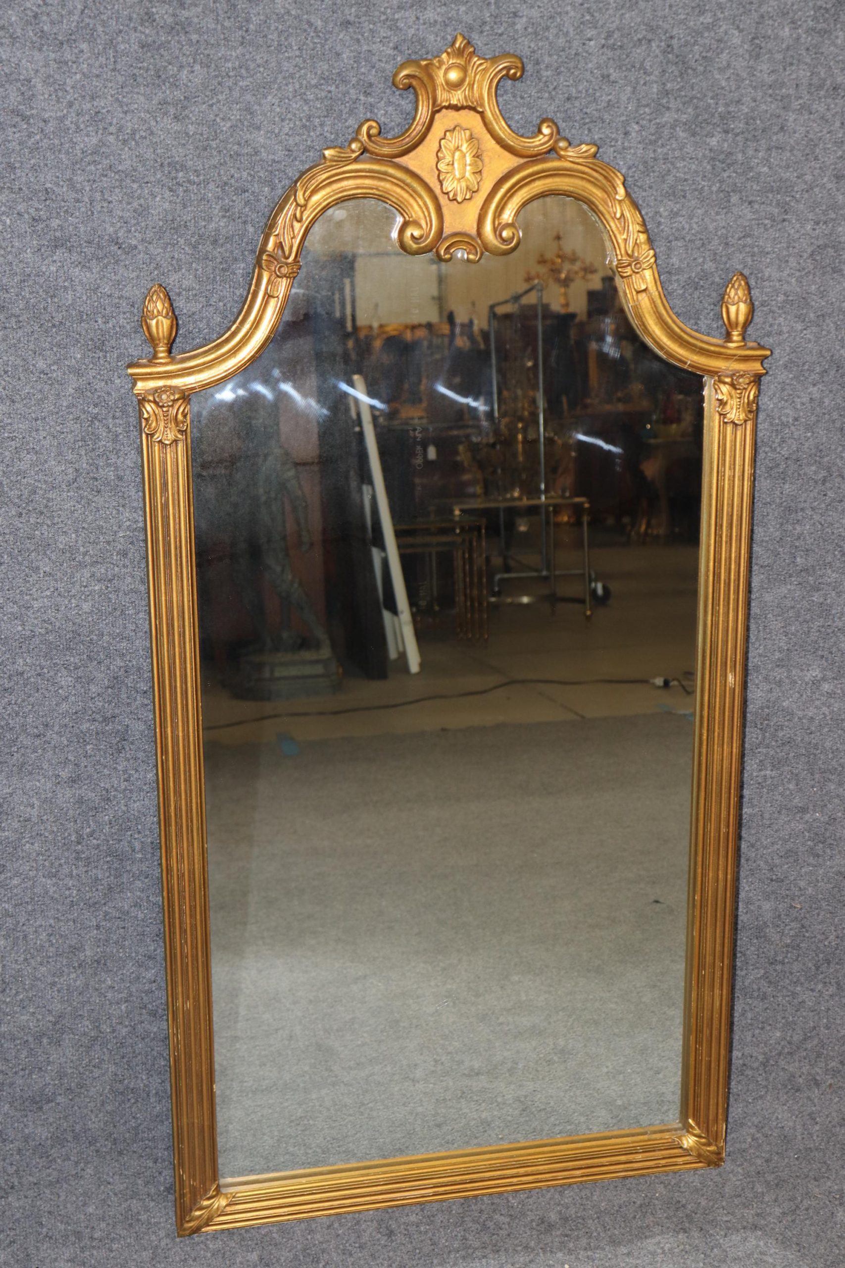 Pair of Italian Rococo Style Carved Gold Gilt Mirrors, Wall Mirrors - Image 5