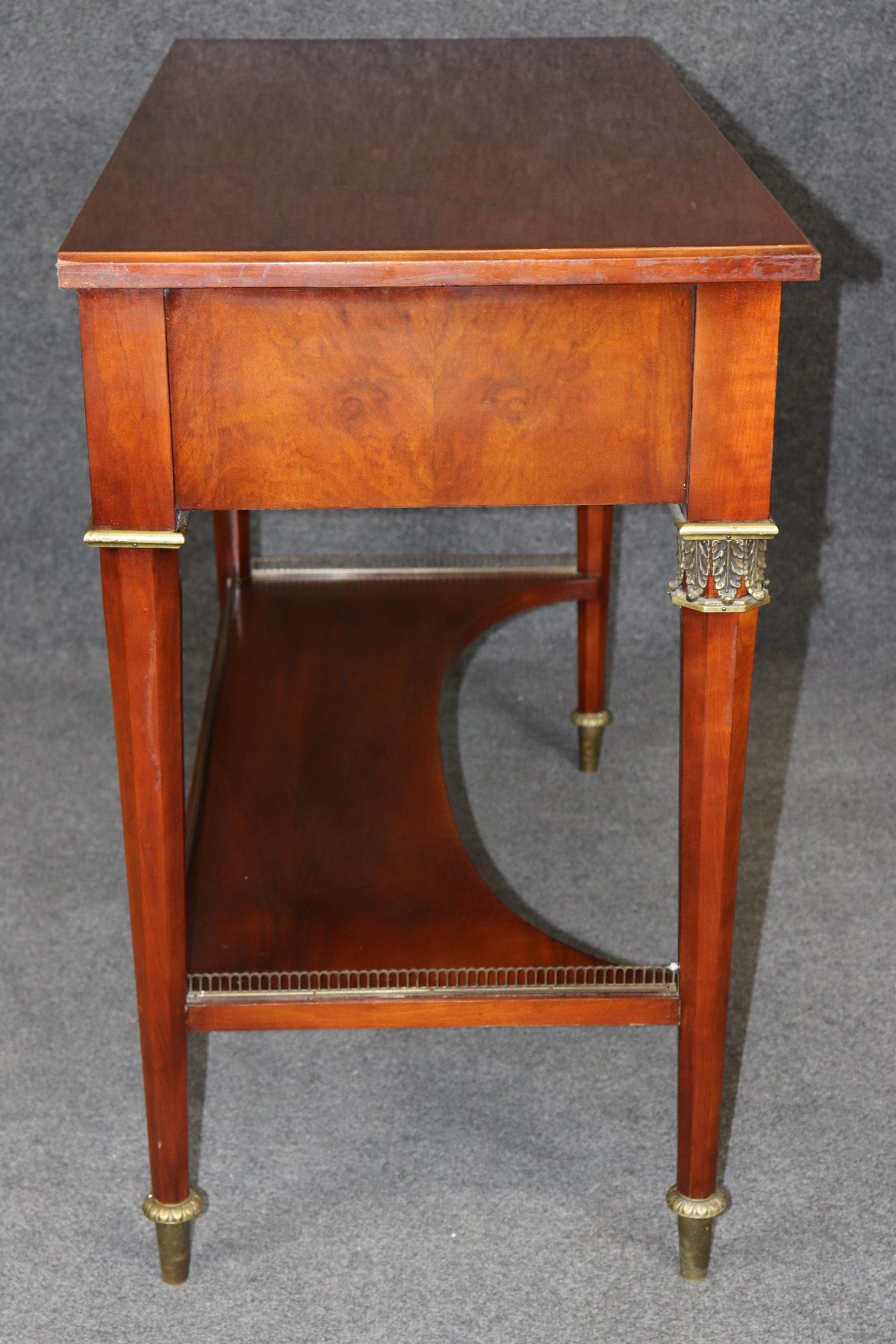 Directoire Style Two Tier Console Table by John Widdicomb with Brass Mounts, Sofa Table - Image 4
