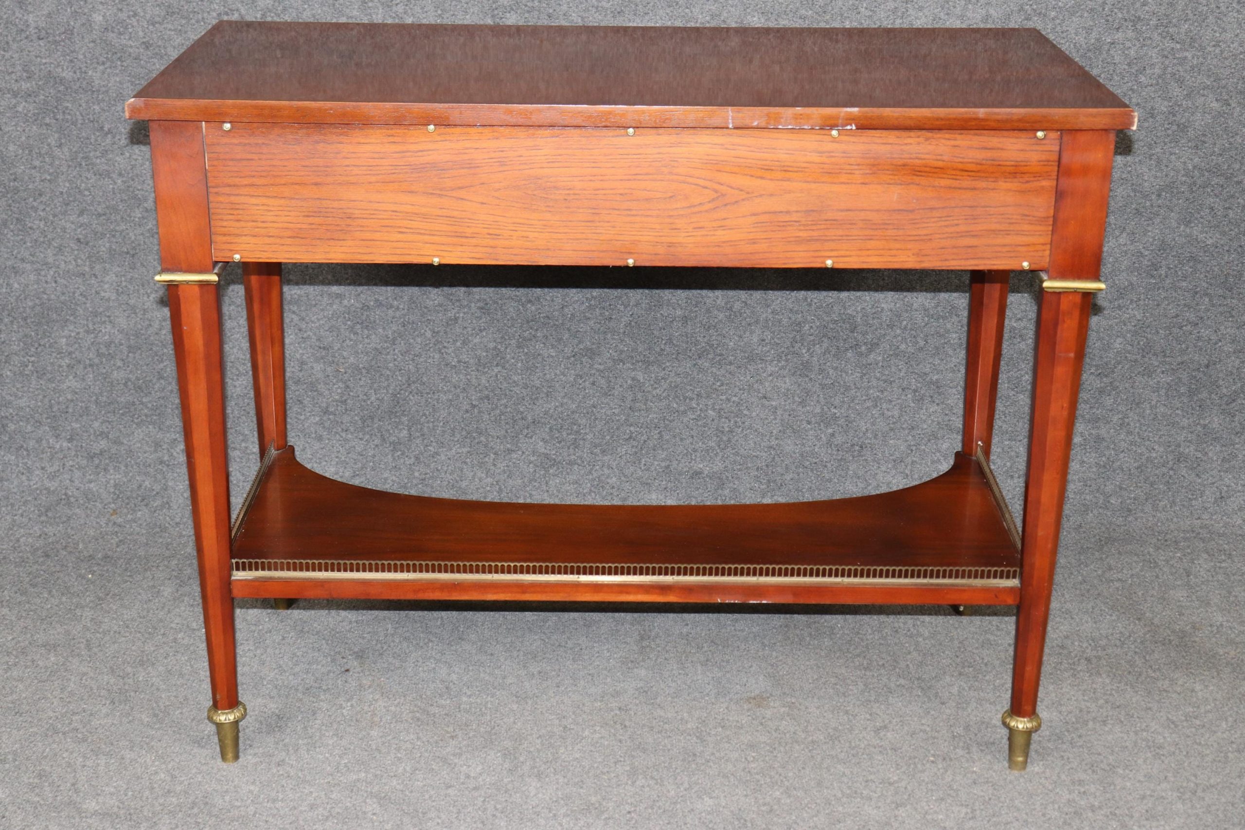 Directoire Style Two Tier Console Table by John Widdicomb with Brass Mounts, Sofa Table - Image 5