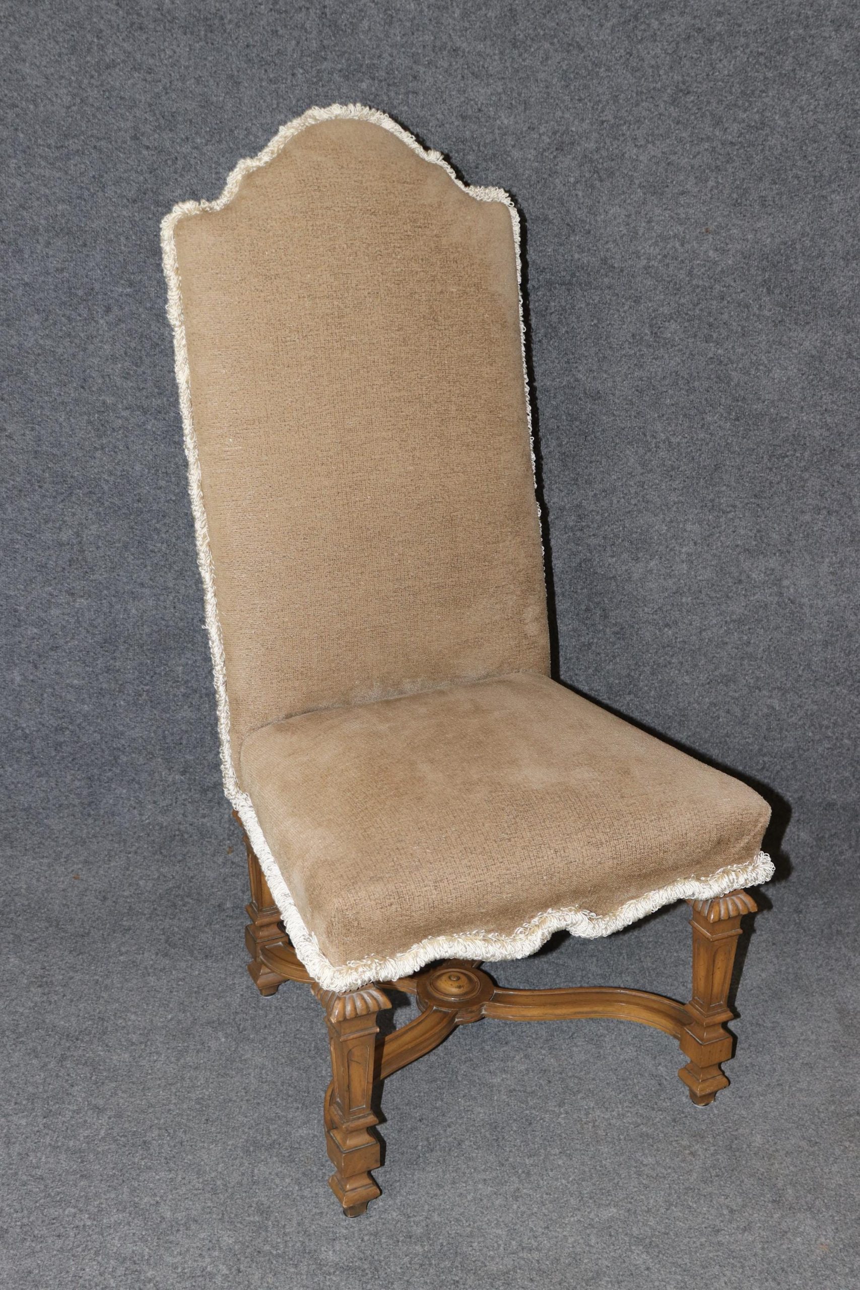 6 Baker Louis XIV Style Upholstered and Carved Dining Chairs, Side Chairs - Image 6