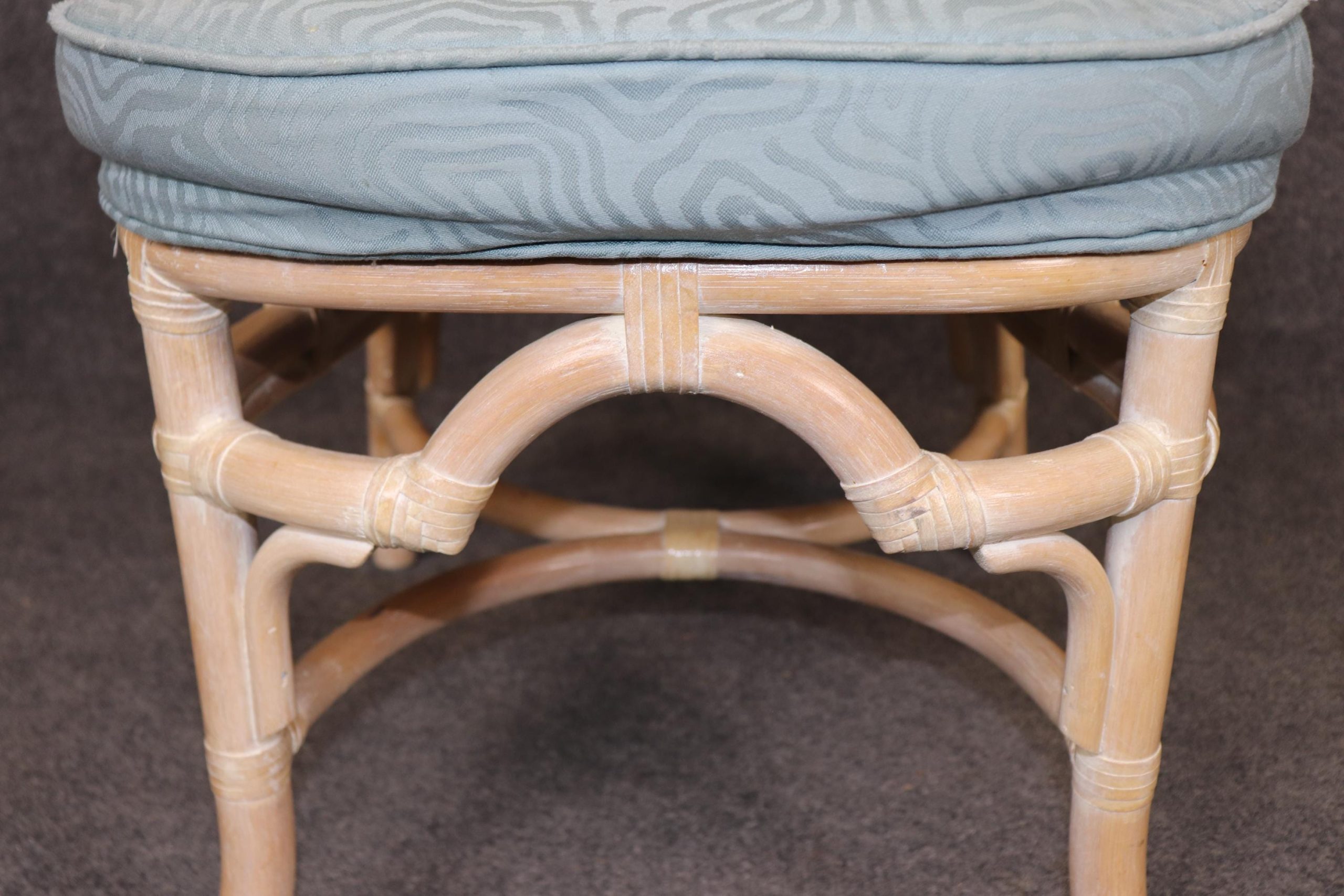 6 Lane Venture Bamboo Distressed Paint Decorated Dining Chairs, Vintage Chairs - Image 7