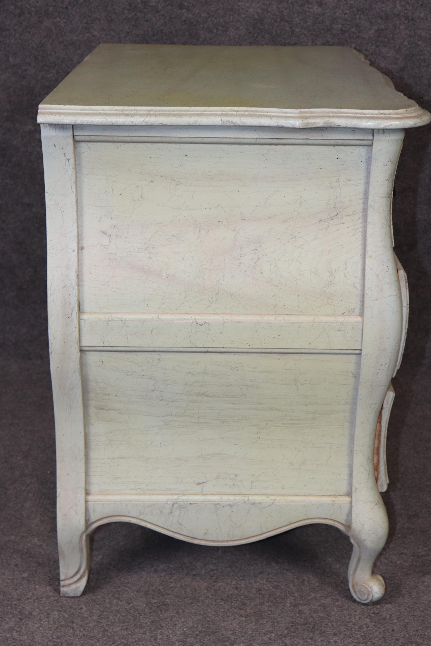 Louis XV Country French Style Blue Distressed Chest of Drawers by Hickory, Commode - Image 2