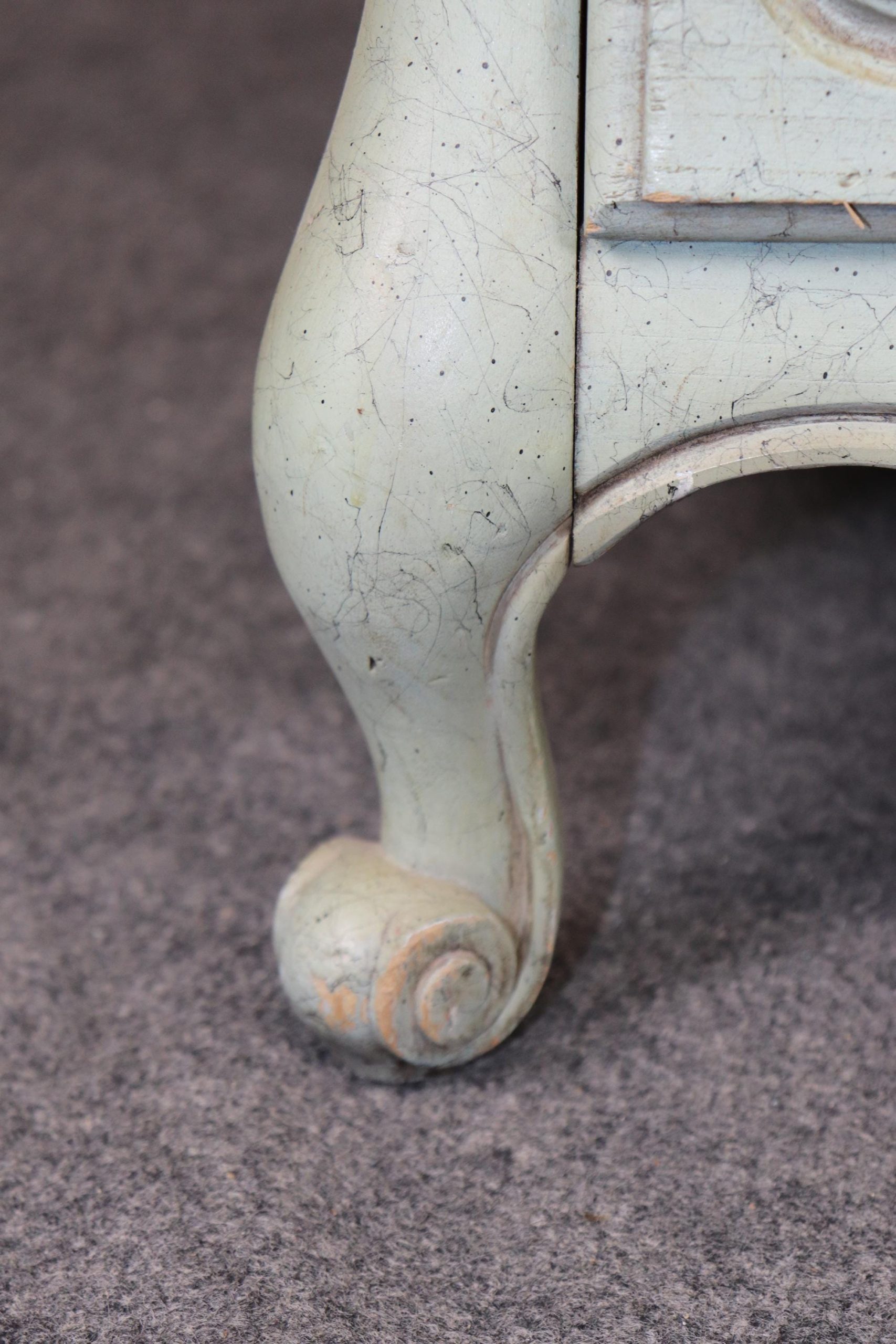 Louis XV Country French Style Blue Distressed Chest of Drawers by Hickory, Commode - Image 7