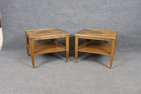 Pair of Directoire Style Brass Mounted End Tables by Baker Furniture circa f1960s, Side Tables