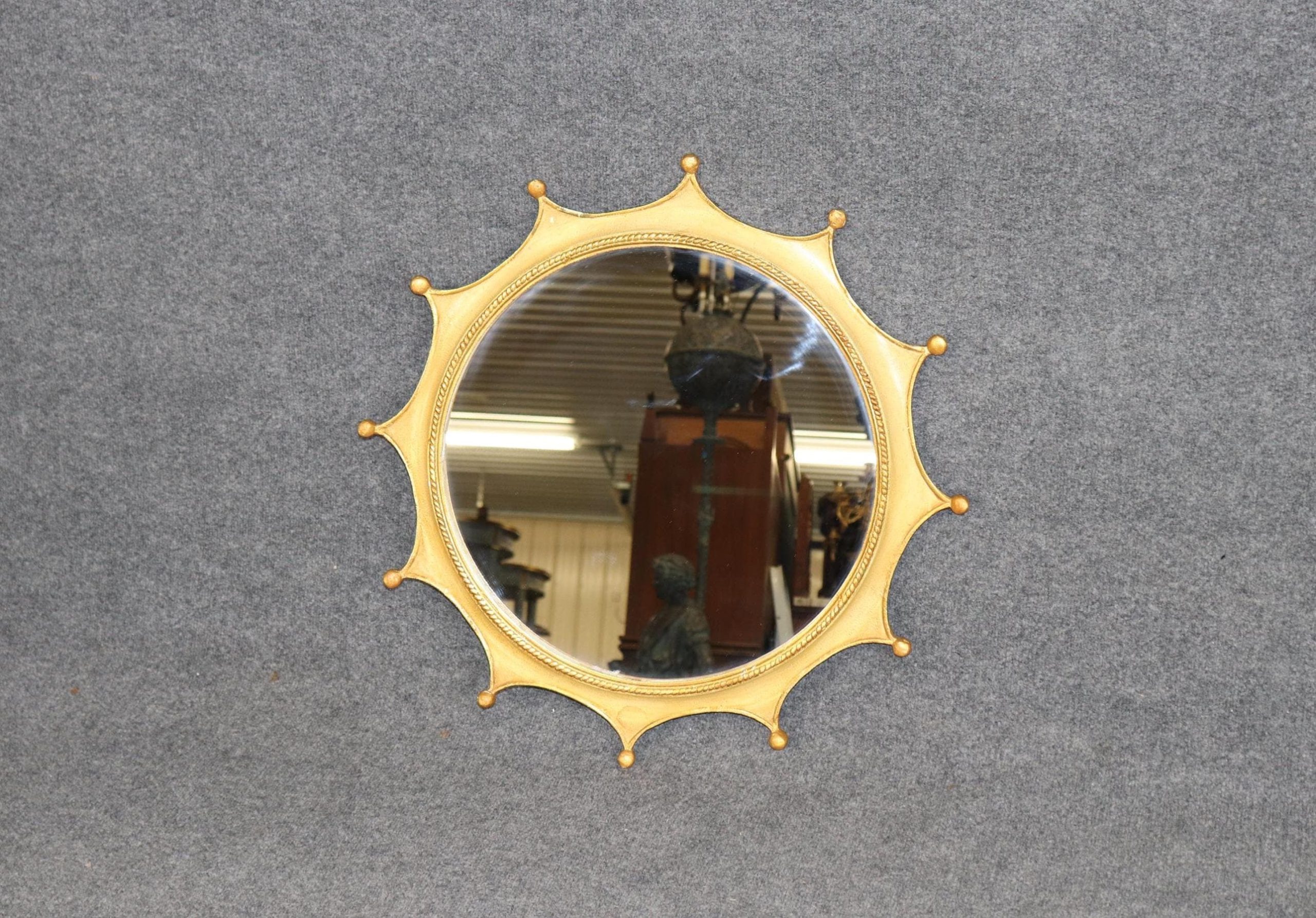 Mid Century Palladio Italy Crown Sunburst Design Mirror, MCM Mirror