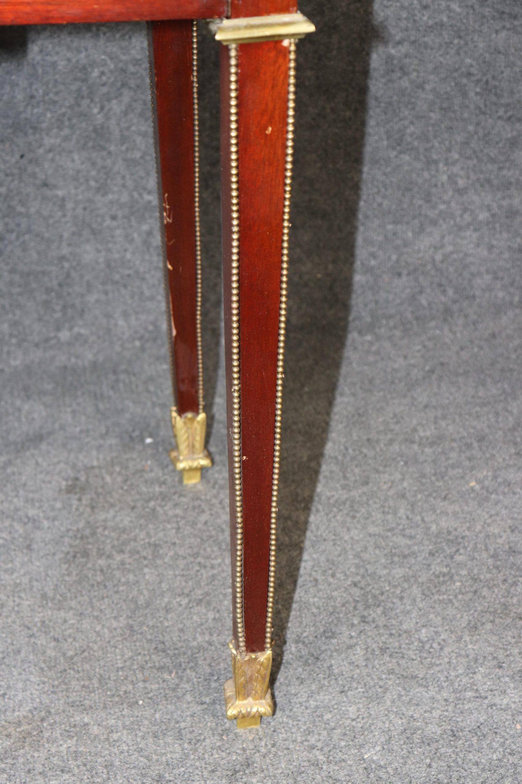 French Louis XVI Style Bronze Mounted Marble Top Accent Table, Side Table - Image 6