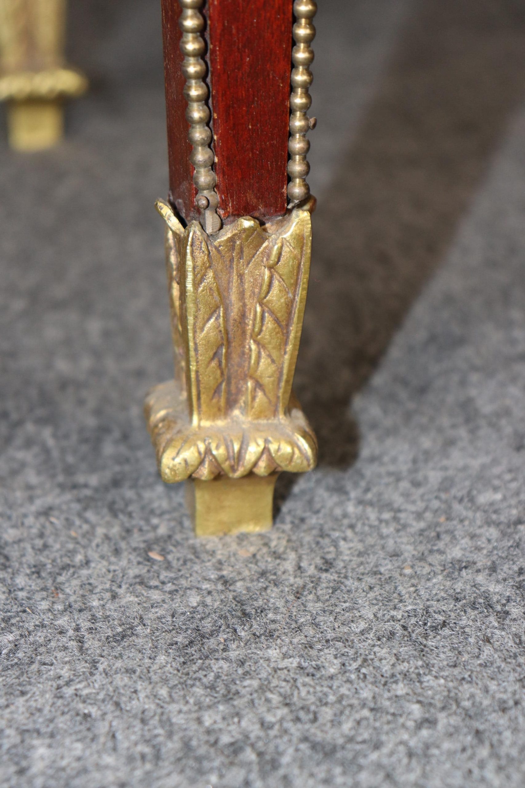 French Louis XVI Style Bronze Mounted Marble Top Accent Table, Side Table - Image 7