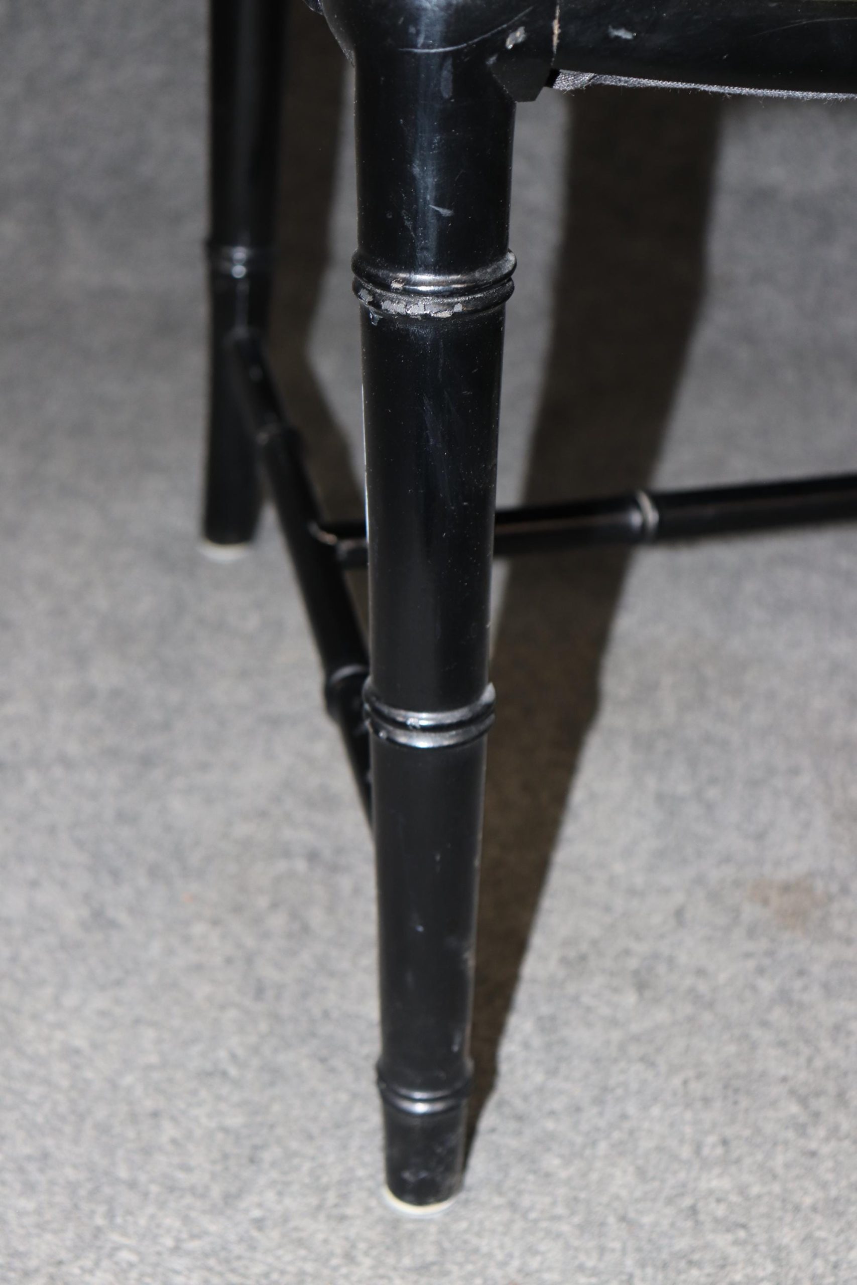 Hollywood Regency Ebonized Armchairs - Set of 4 Vintage Dining Chairs - Image 10