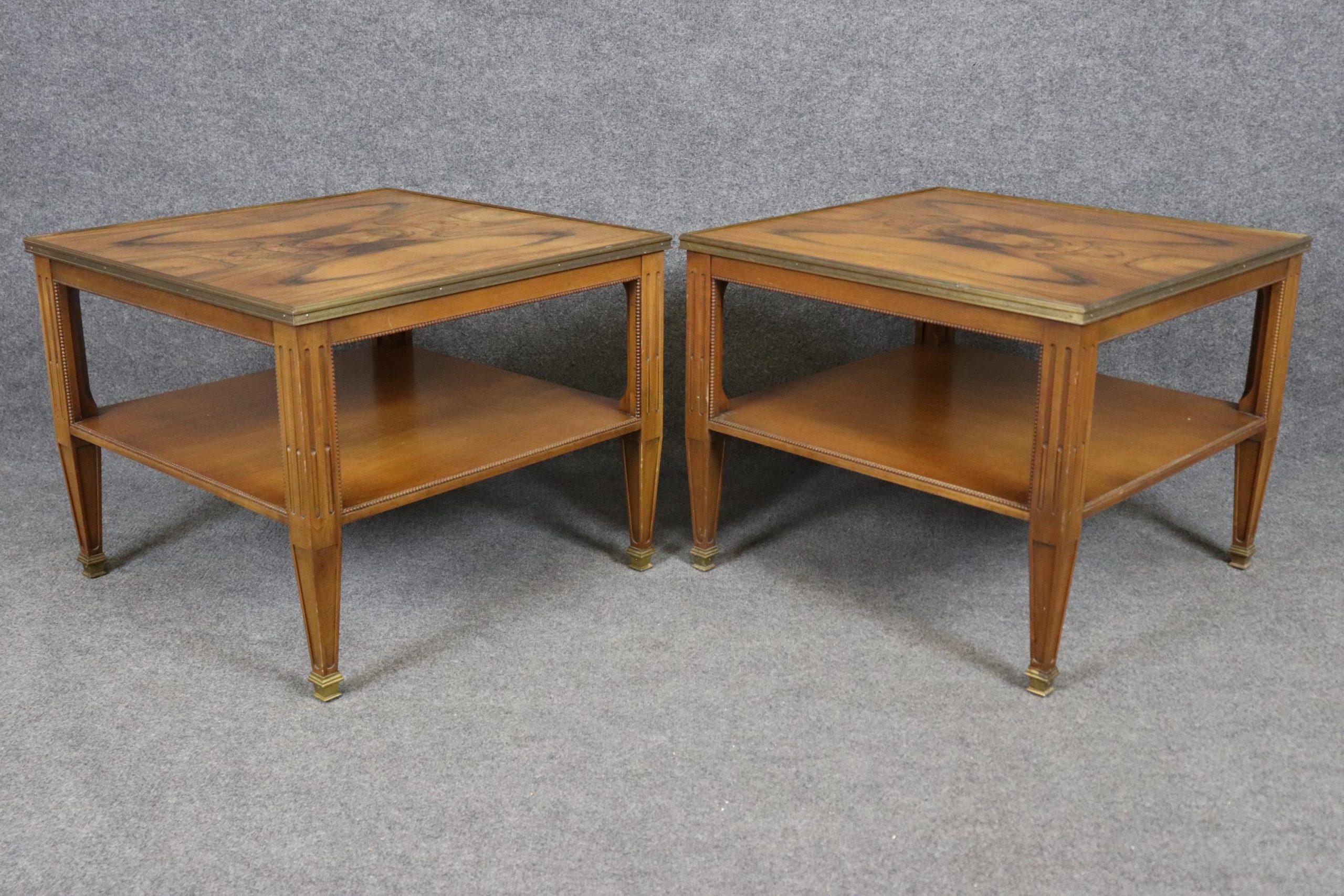 Pair of Directoire Style Brass Mounted End Tables by Baker Furniture circa f1960s, Side Tables - Image 3