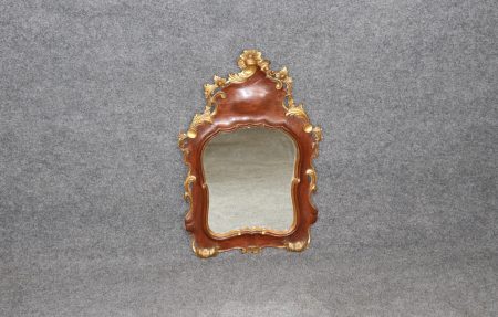 Antique Rococo Gilt Wood Mirror: Italian Carved Wall Decor