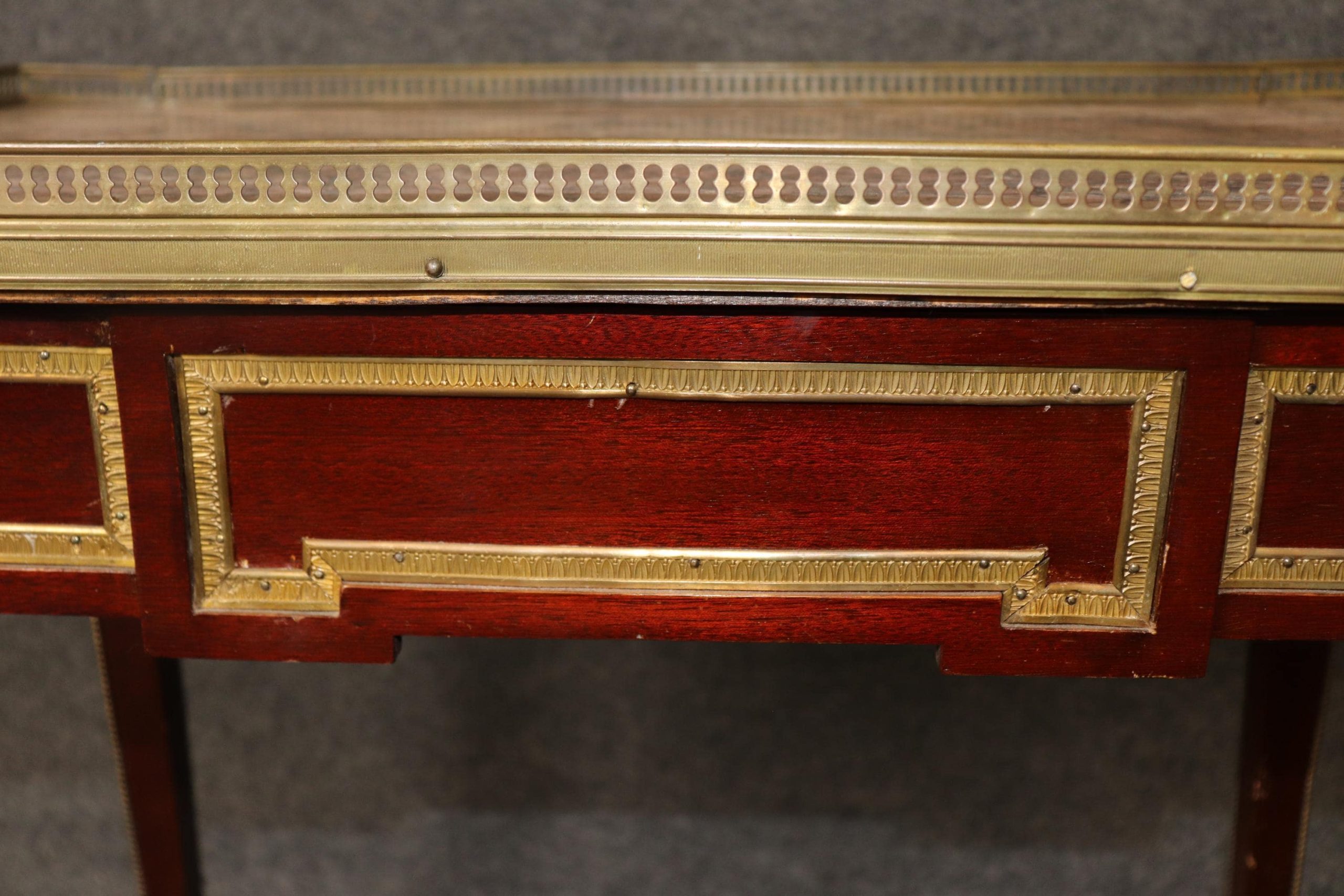 French Louis XVI Style Bronze Mounted Marble Top Accent Table, Side Table - Image 8