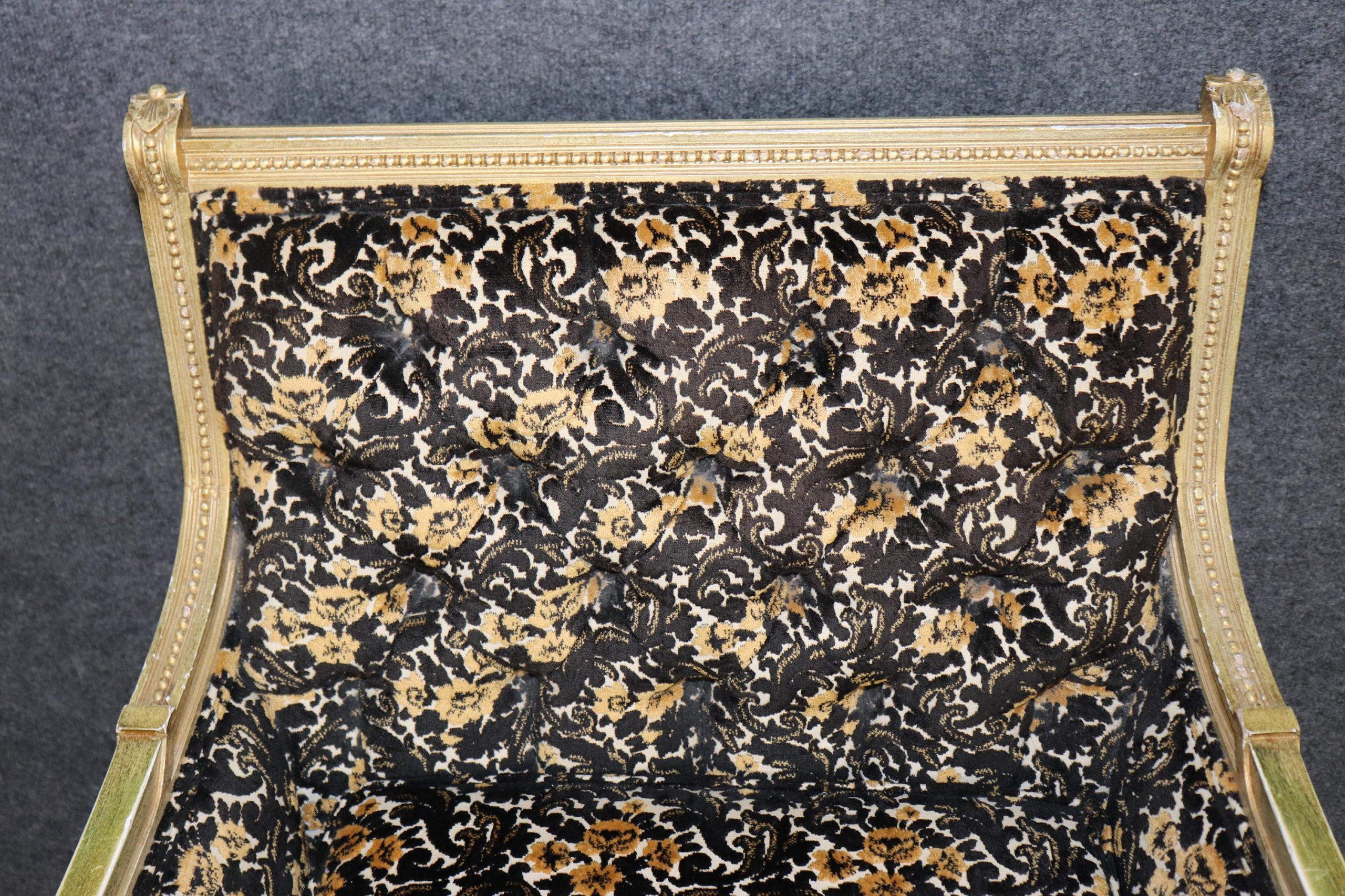 Pair of Louis XVI Style Gilt Carved Bergeres circa 1960s, Armchairs - Image 9