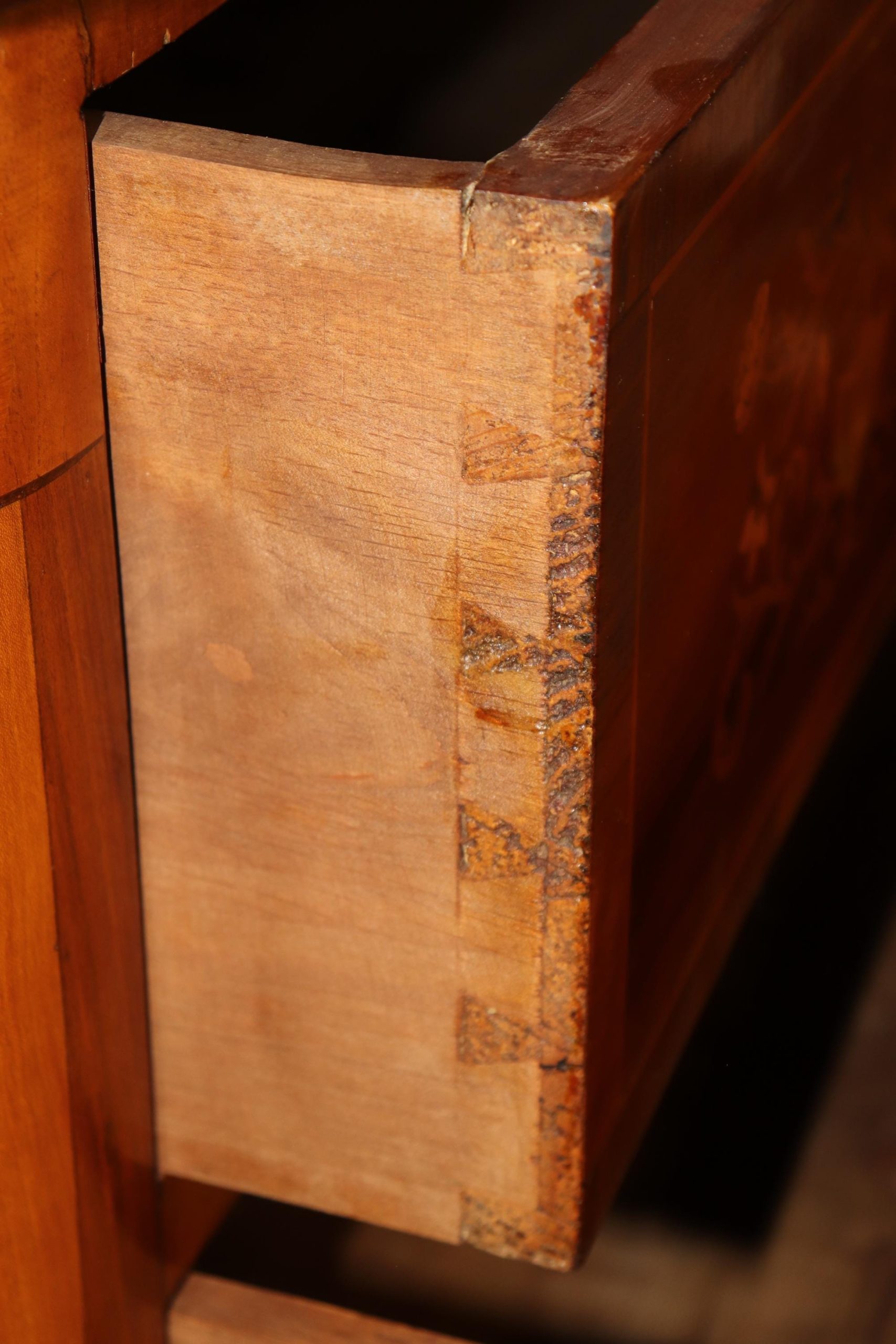 Antique Turn of the Century Italian Marquetry Inlaid 3 Drawer Commode, Chest of Drawers - Image 5