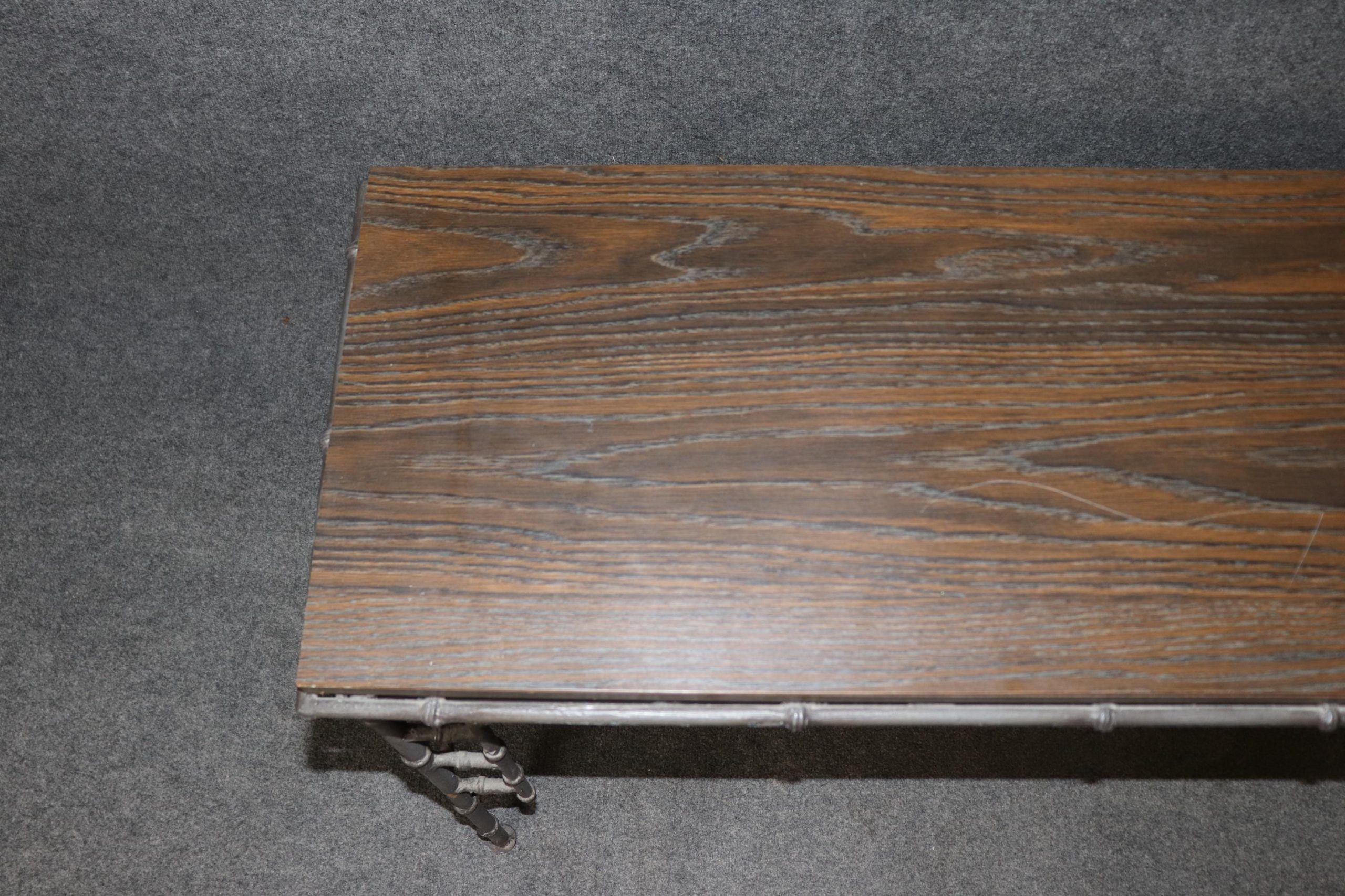 Mid Century Bagues Style Metal Console Table with Formica Top, Sofa Table - Image 6