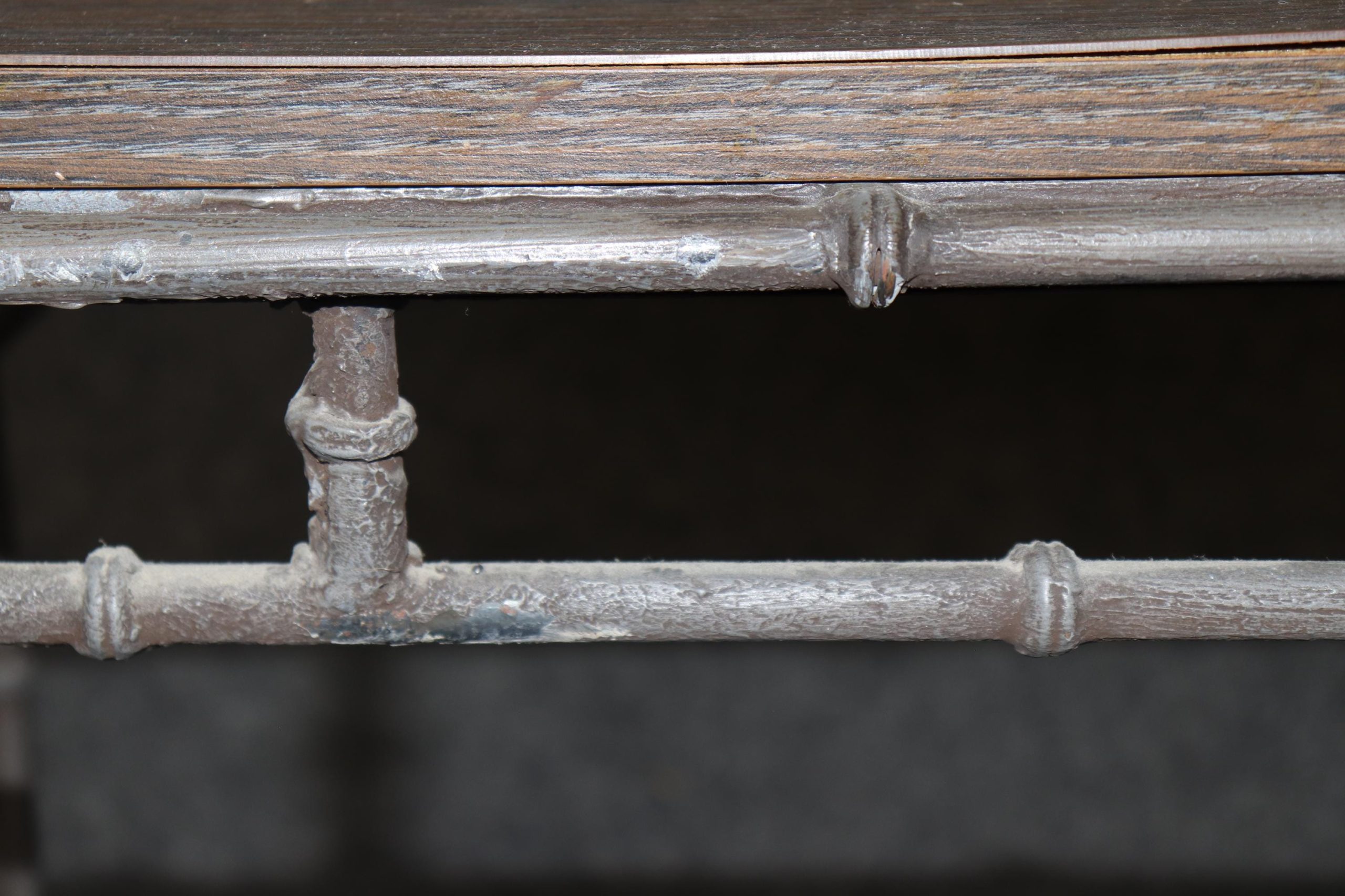 Mid Century Bagues Style Metal Console Table with Formica Top, Sofa Table - Image 8