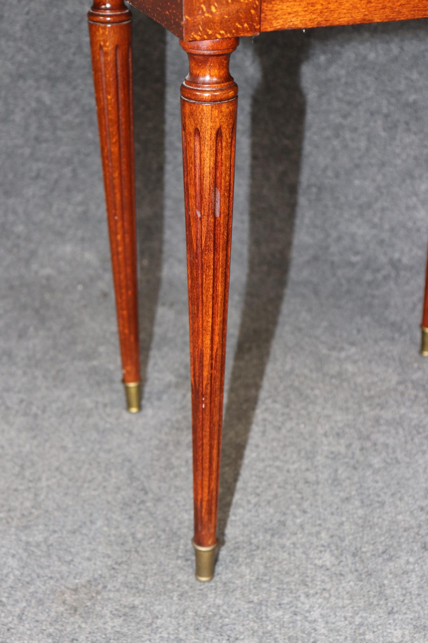 1960s Pair of Louis XVI Style Marble Top Nightstands, End Tables - Image 8