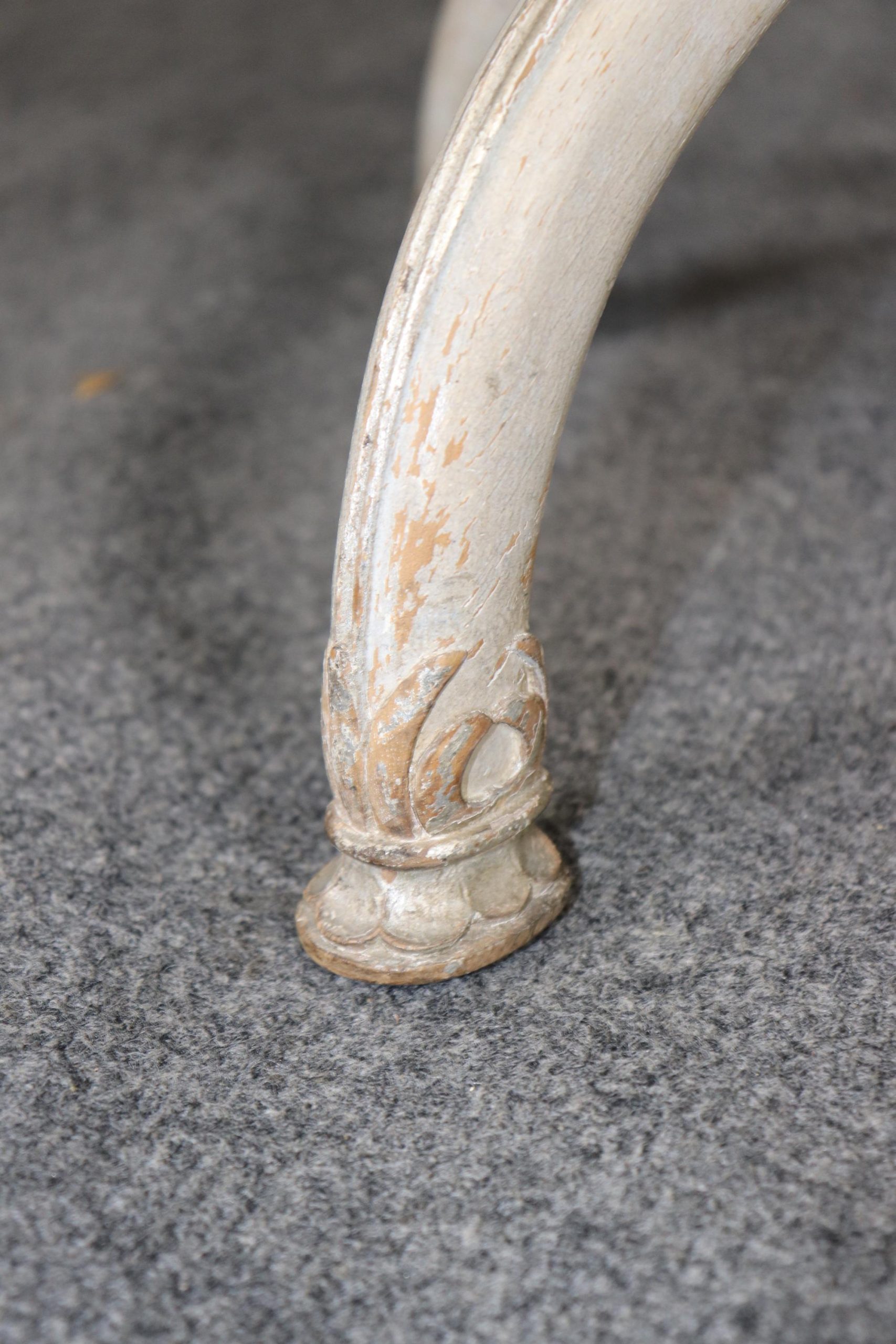 Vintage Directoire Style Paint Decorated and Silver Gilt Bench attributed to Maison Jansen, Stool - Image 6