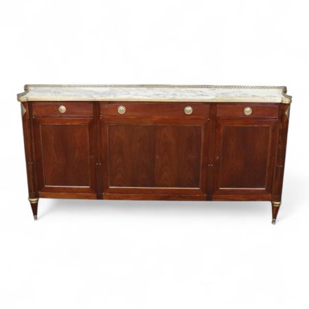 Antique French Louis XVI Style Marble Top Sideboard by Mercier Freres, Credenza