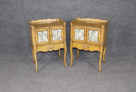 Vintage French Provincial Nightstands: Bodart Style Bedroom End Tables