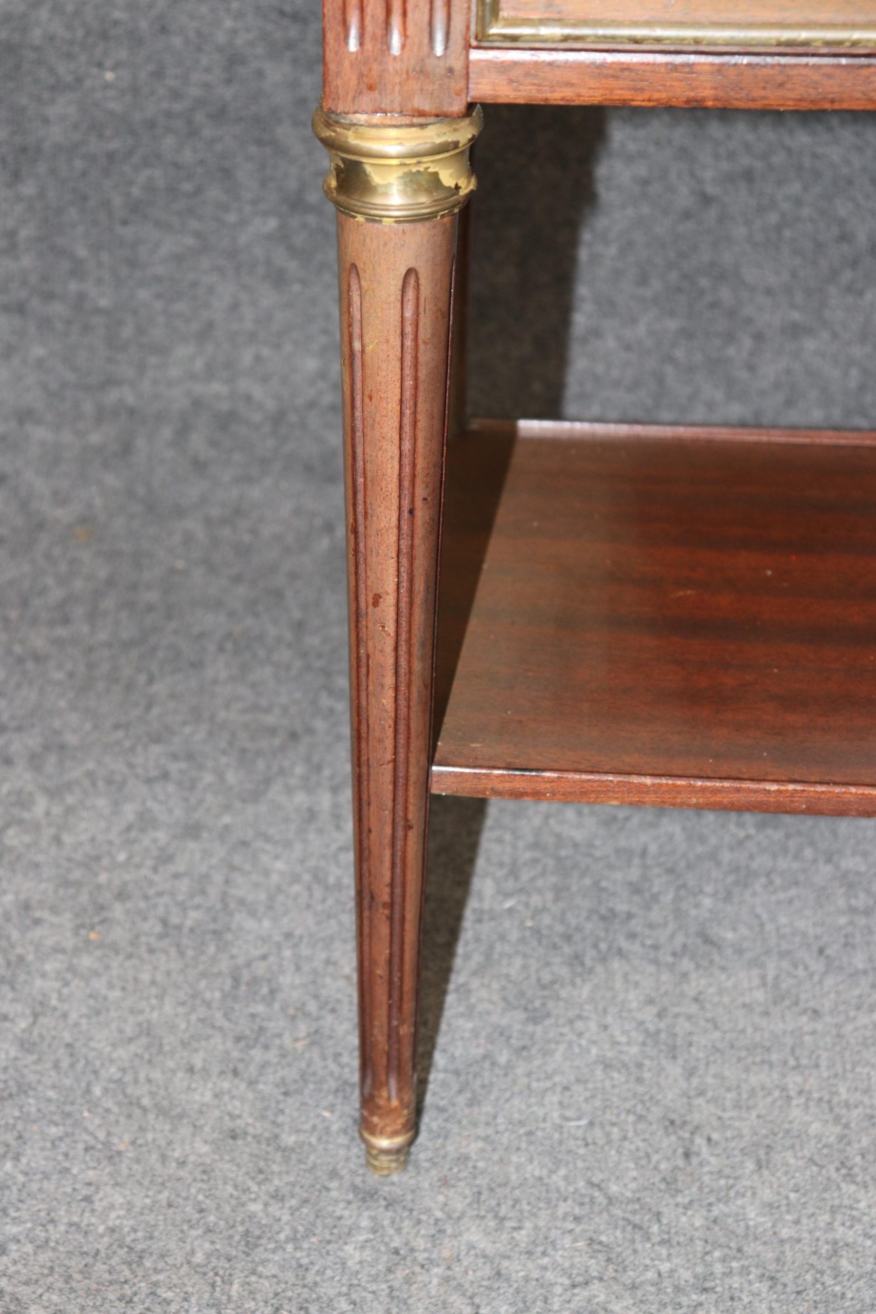 Vintage French Louis XVI Style Marble Top Nightstand, Side Table - Image 7