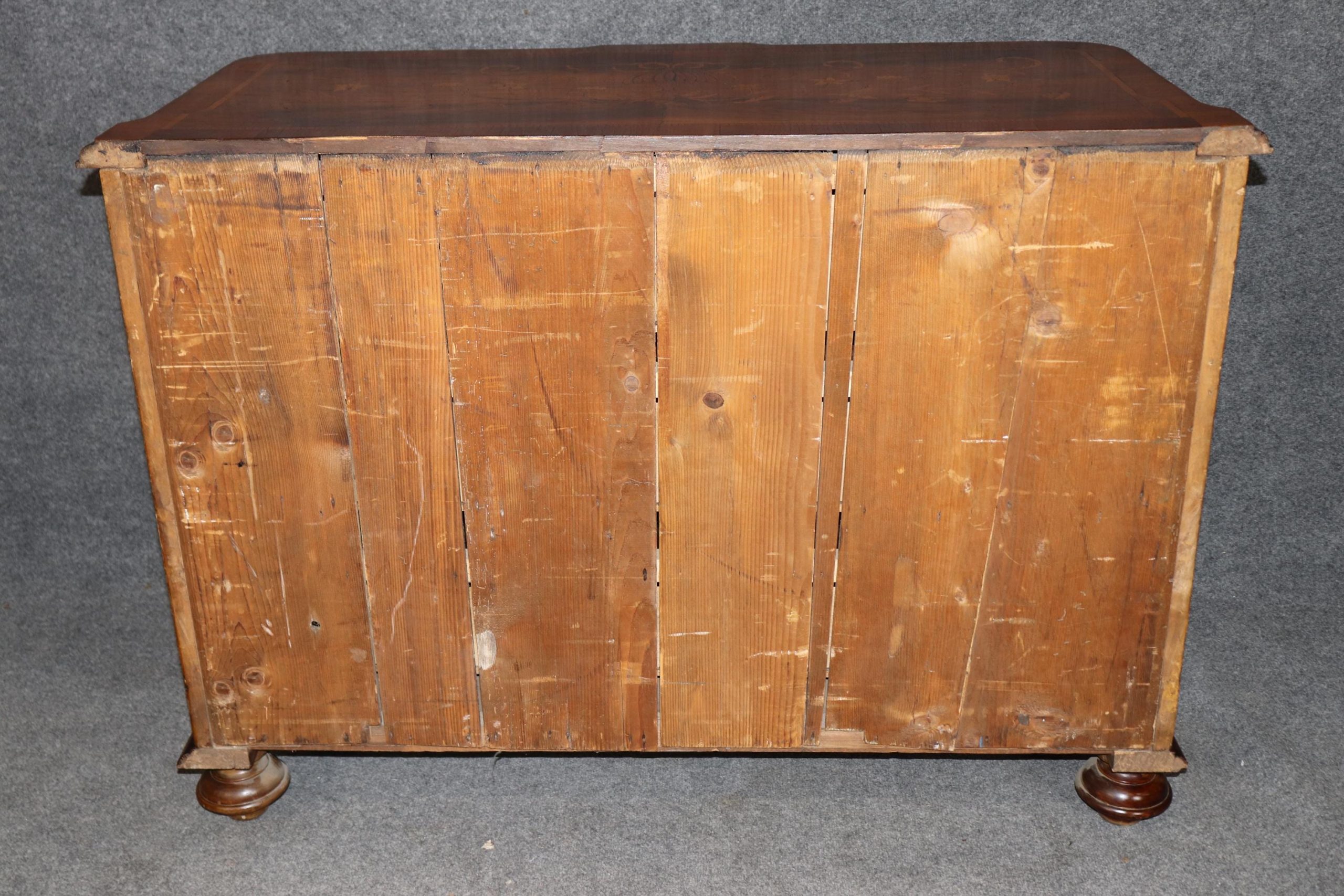Antique Turn of the Century Italian Marquetry Inlaid 3 Drawer Commode, Chest of Drawers - Image 3