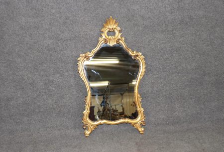 Italian Rococo Style Carved Gold Gilt Mirror, Vintage Mirror