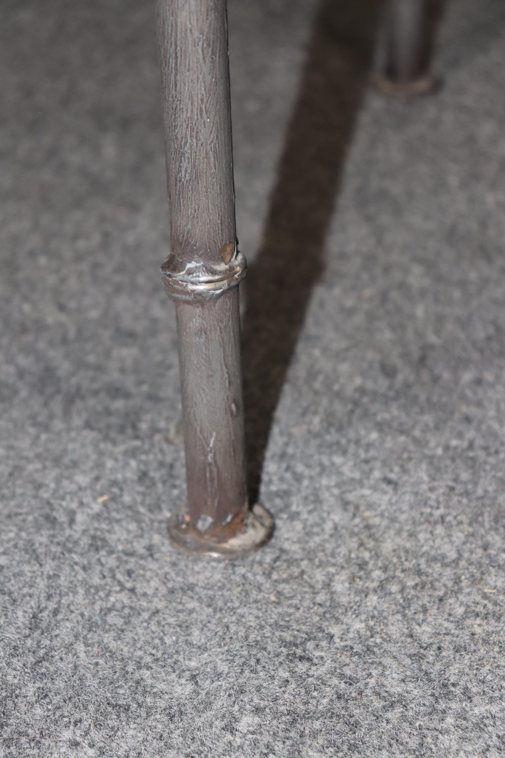 Mid Century Bagues Style Metal Console Table with Formica Top, Sofa Table - Image 9