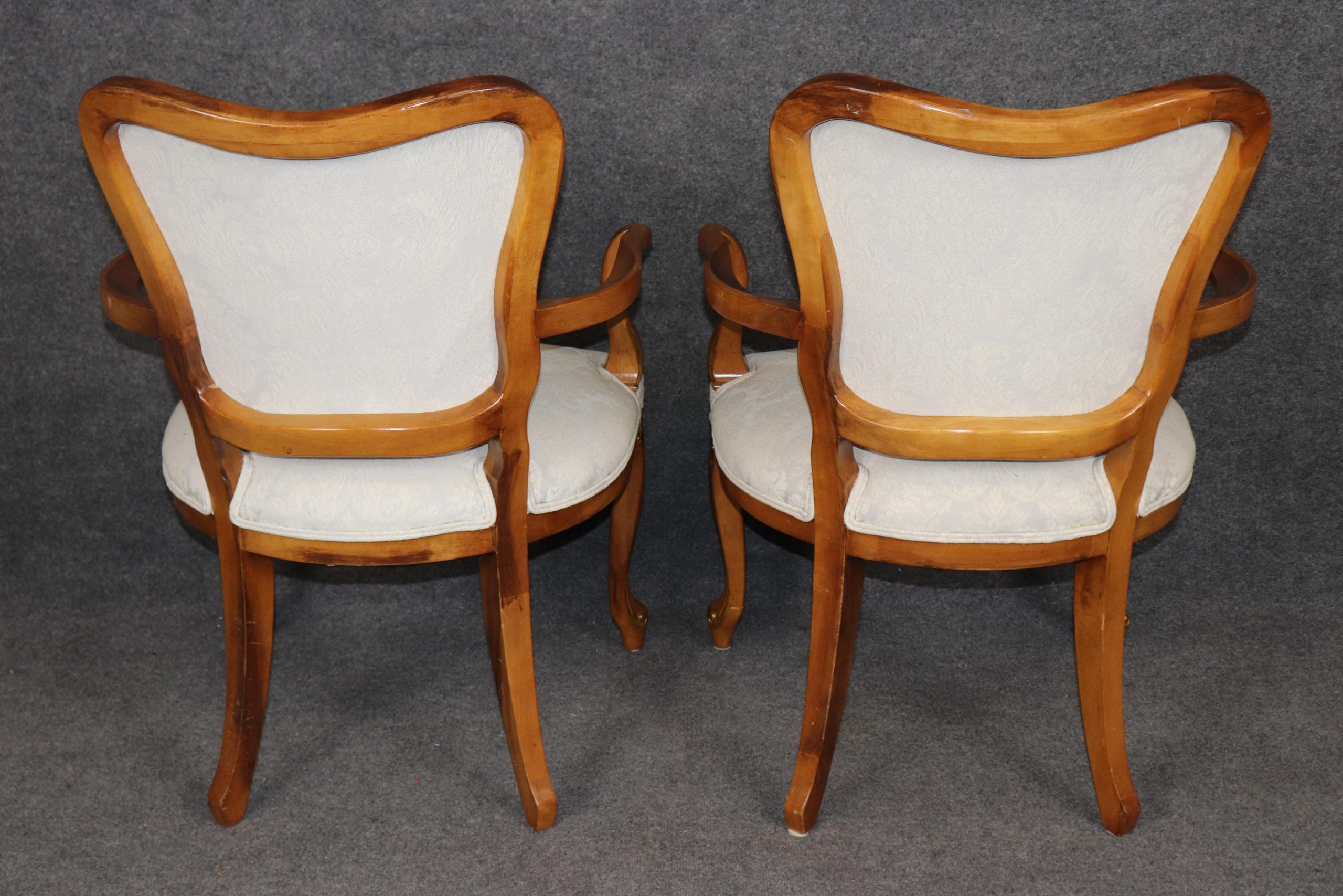 Vintage Louis XV Style Walnut Dining Chairs - Set of 6 - Image 4