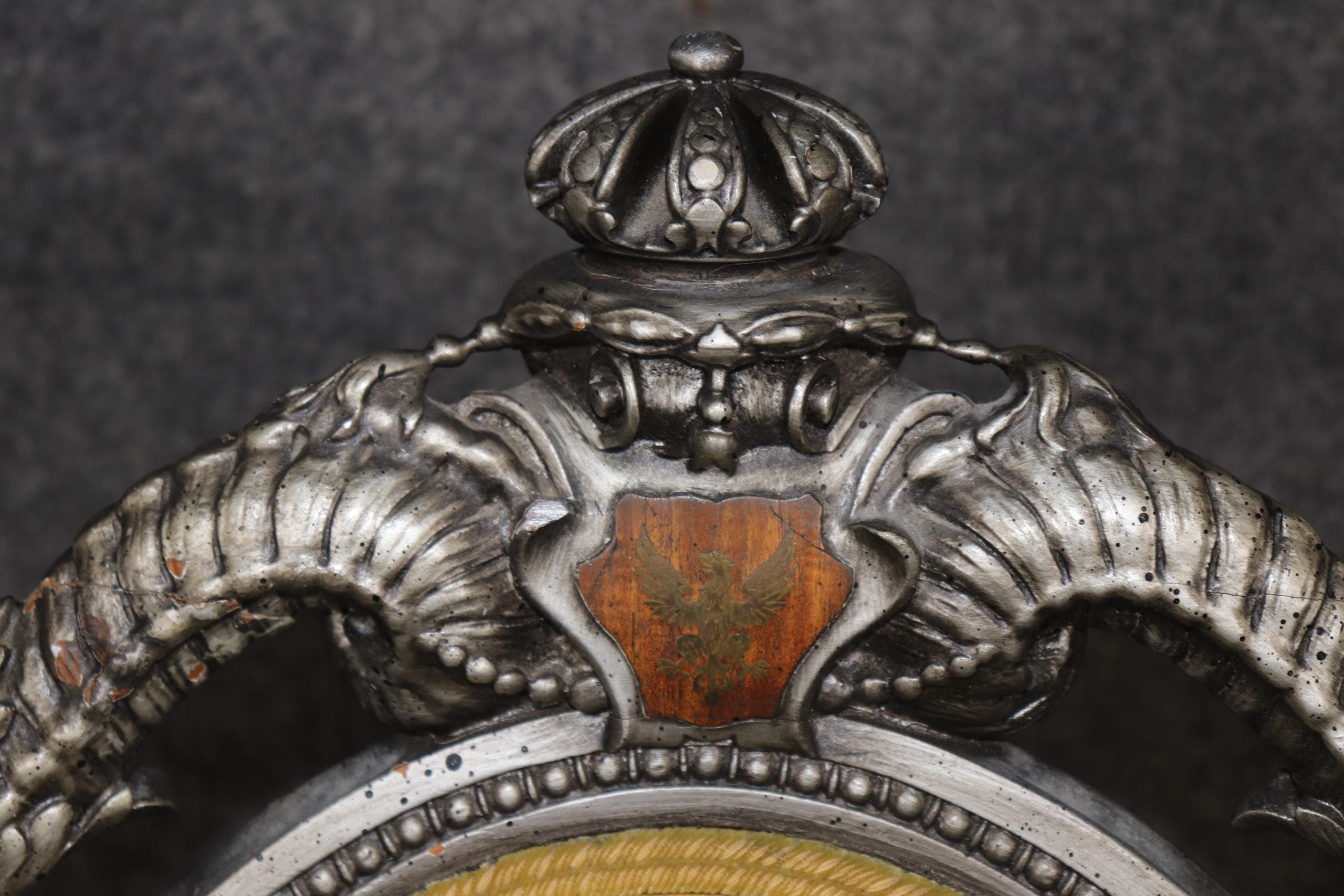 Antique Set of 12 English Carved Silver Gilt Ball and Claw Dining Side Chairs, Conference Chairs - Image 9