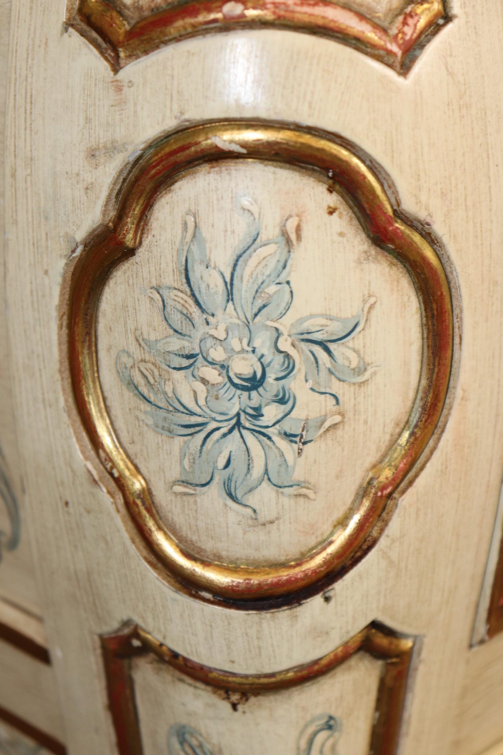 Mid Century Pair of Venetian Style Paint Decorated Portoro Marble Top Commodes by John Widdicomb, Dressers - Image 8