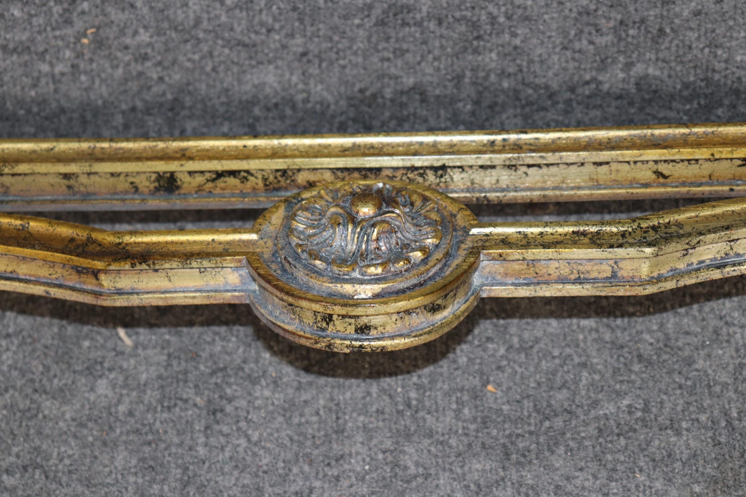 louis XVI Style Distressed Gold Gilt Faux Marble Top Wall Mounted Console Table, Entryway Table - Image 7