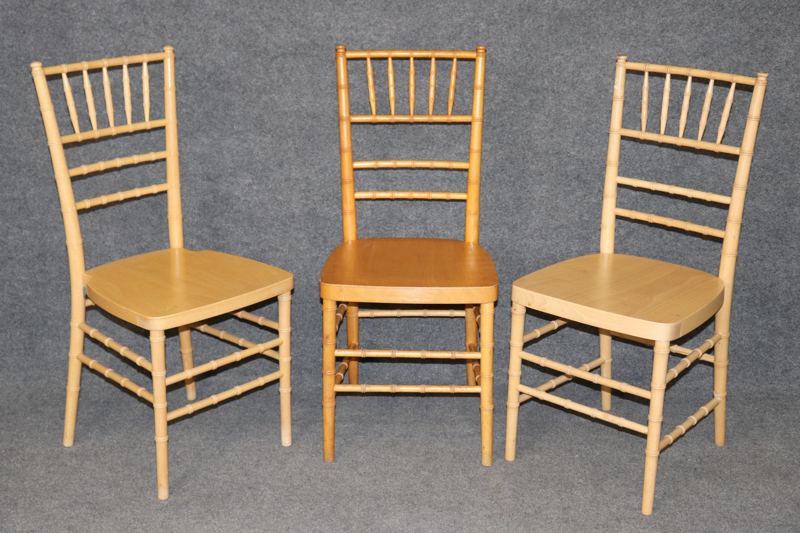 Set of 14 Vintage Hollywood Regency Style Faux Bamboo Side Chairs, Dining Room Chairs - Image 3