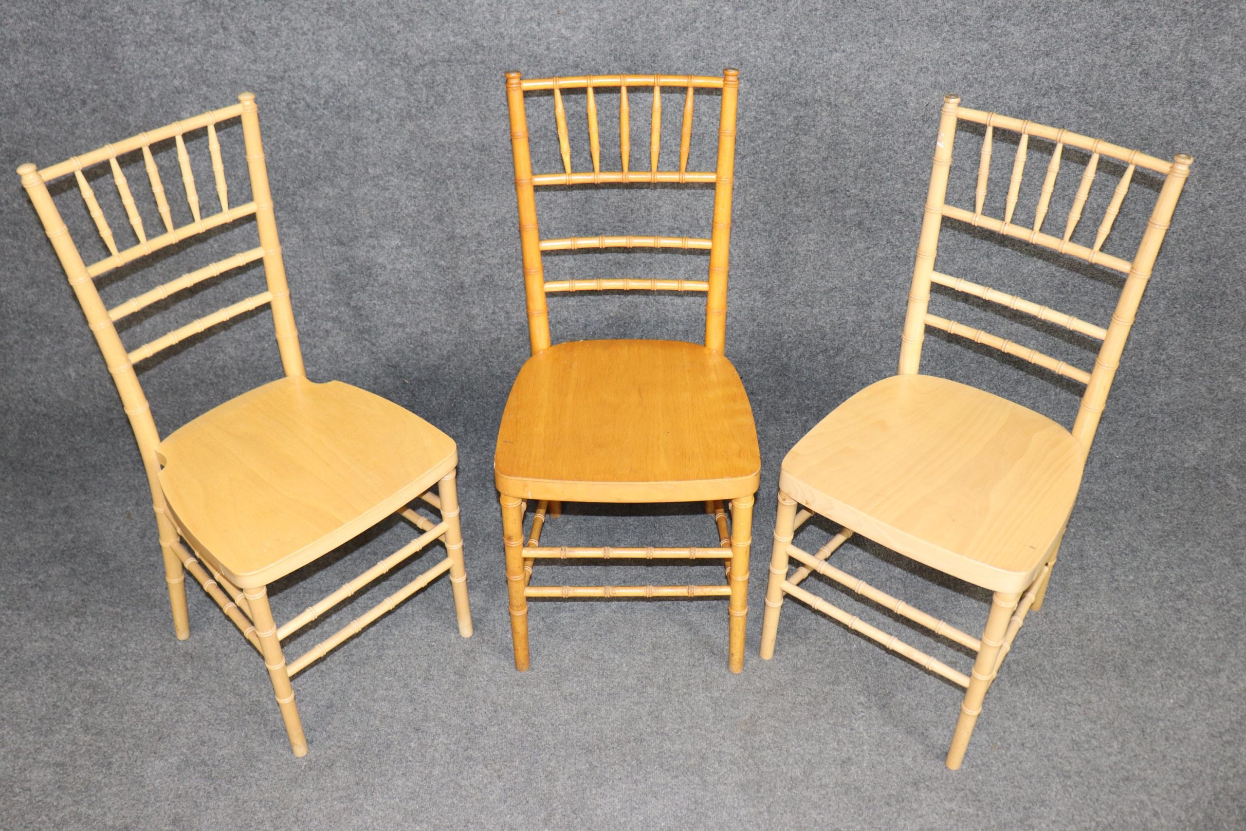 Set of 14 Vintage Hollywood Regency Style Faux Bamboo Side Chairs, Dining Room Chairs - Image 4