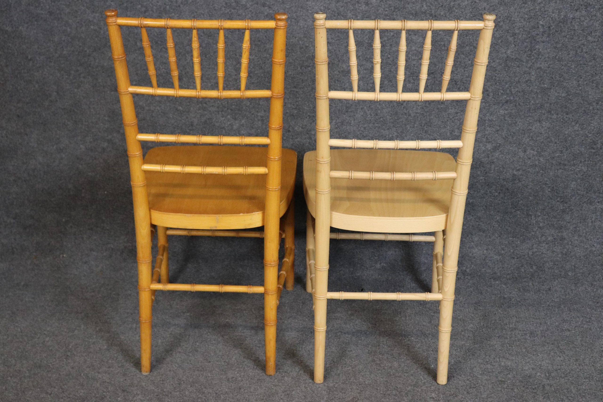 Set of 14 Vintage Hollywood Regency Style Faux Bamboo Side Chairs, Dining Room Chairs - Image 7
