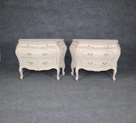 Pair of Swedish Country French Paint Decorated Commodes, Chest of Drawers