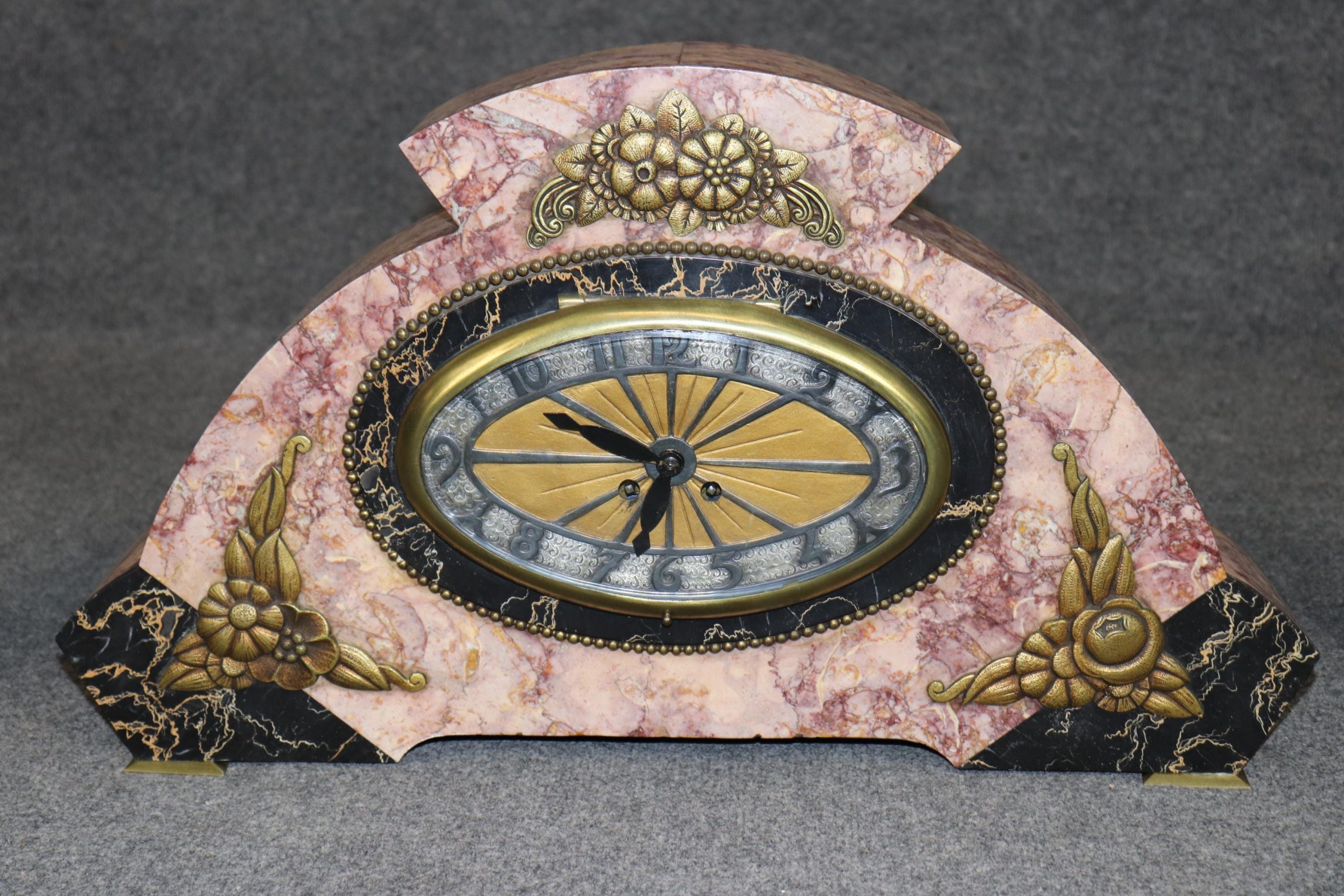 French Art Deco 3 Piece Clock Set, Mantle Clock - Image 3