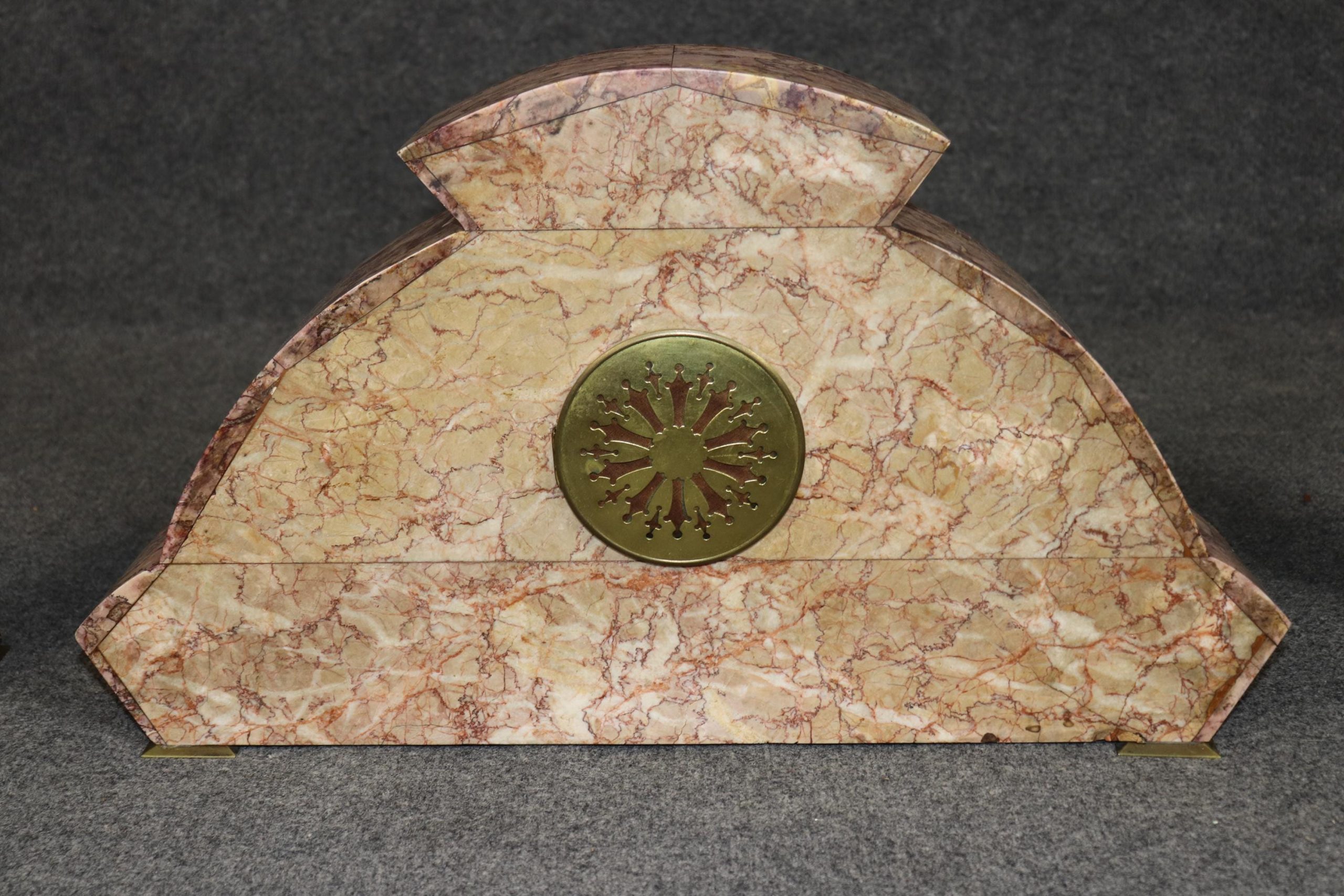 French Art Deco 3 Piece Clock Set, Mantle Clock - Image 5