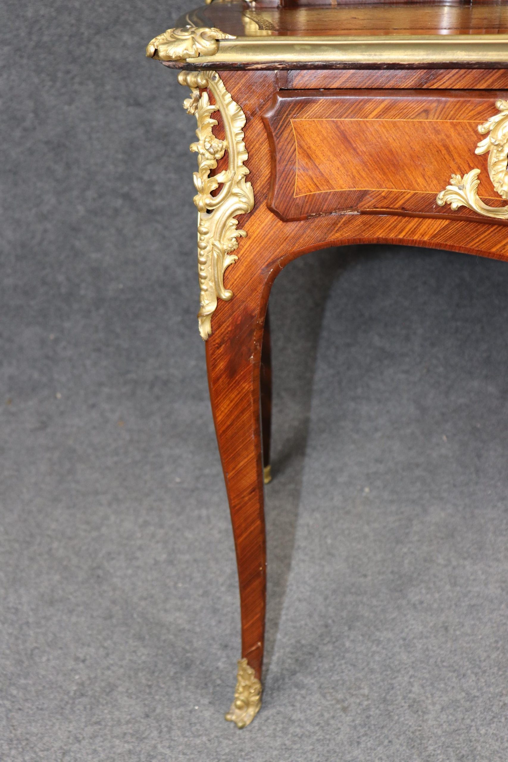 Antique 19th Century French Louis XV Style Ormolu Mounted Ladies Desk by Leon Dromard, Writing Desk - Image 10