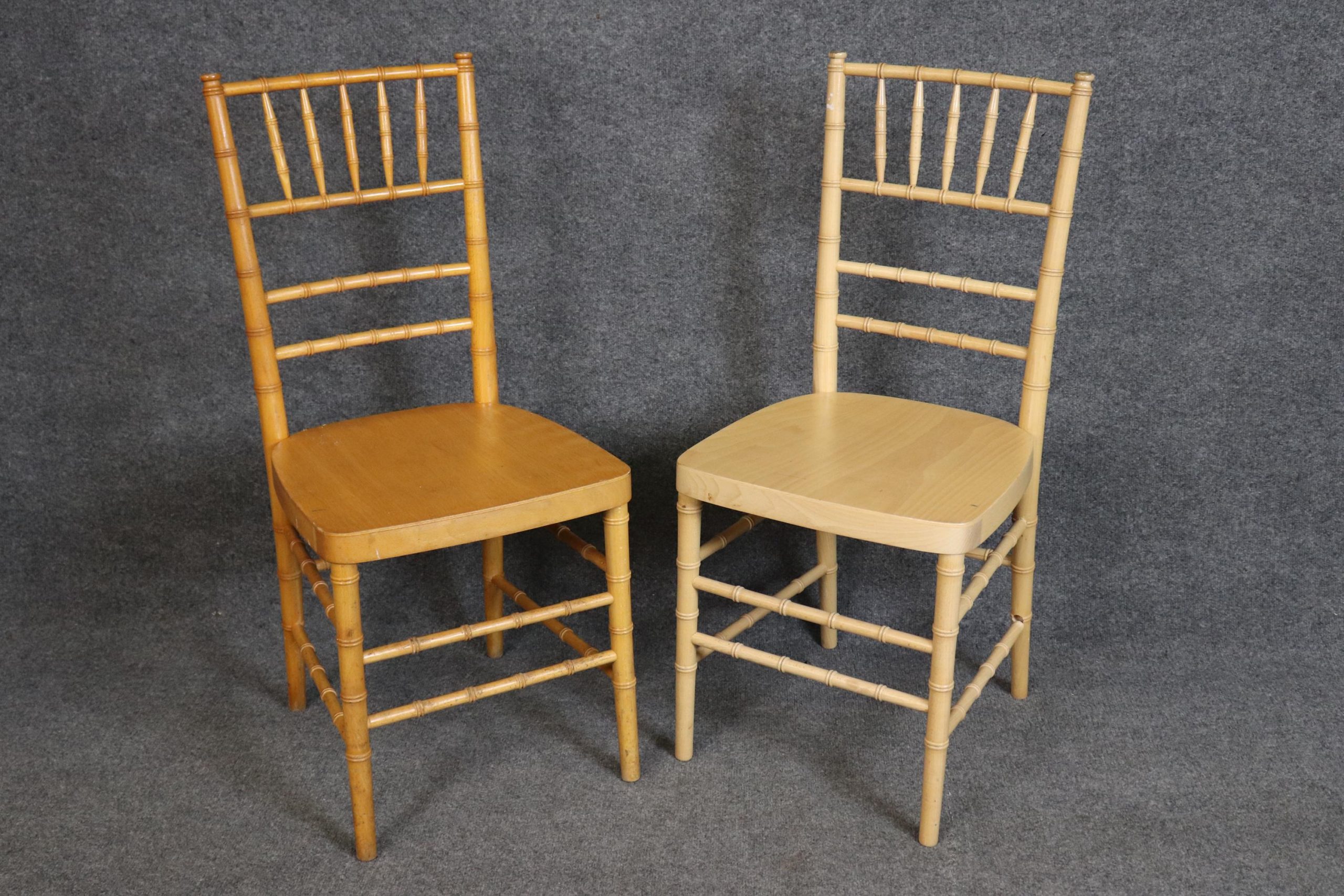 Set of 14 Vintage Hollywood Regency Style Faux Bamboo Side Chairs, Dining Room Chairs - Image 5