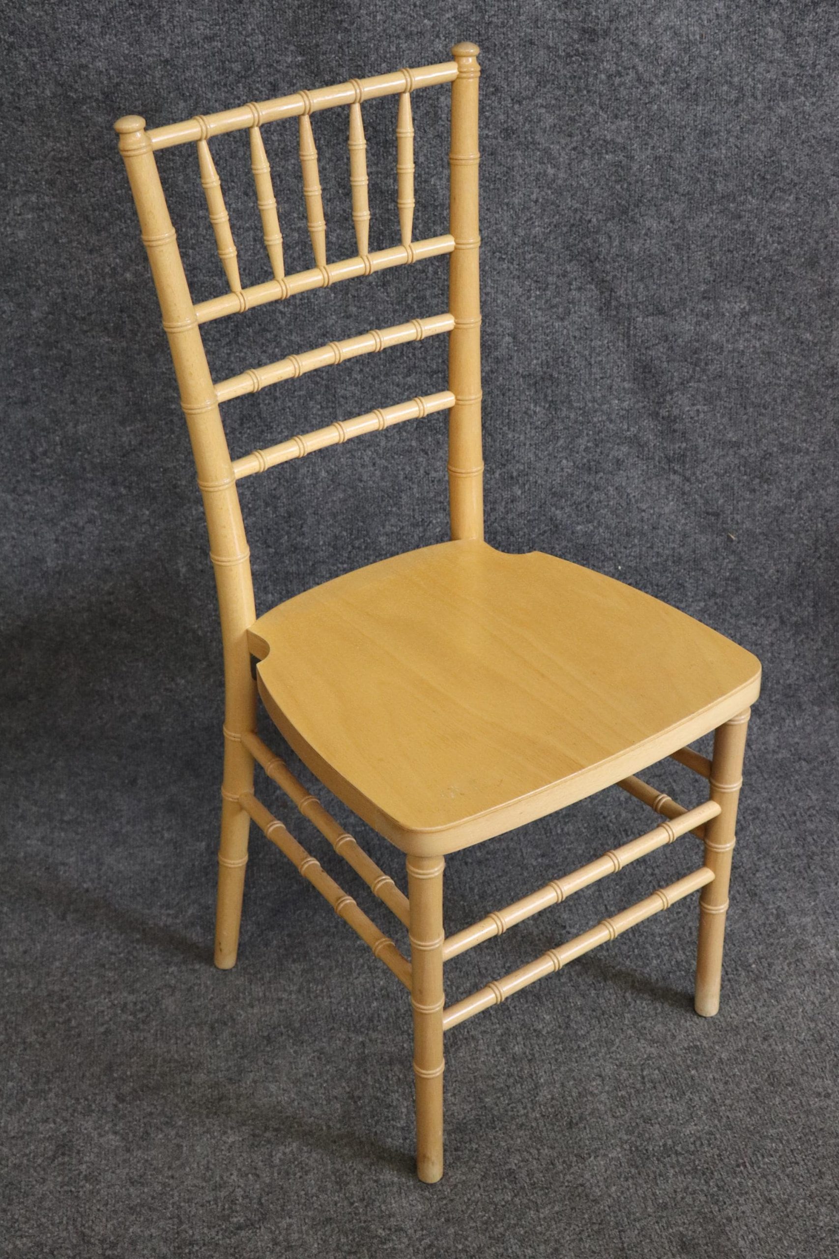 Set of 14 Vintage Hollywood Regency Style Faux Bamboo Side Chairs, Dining Room Chairs - Image 8
