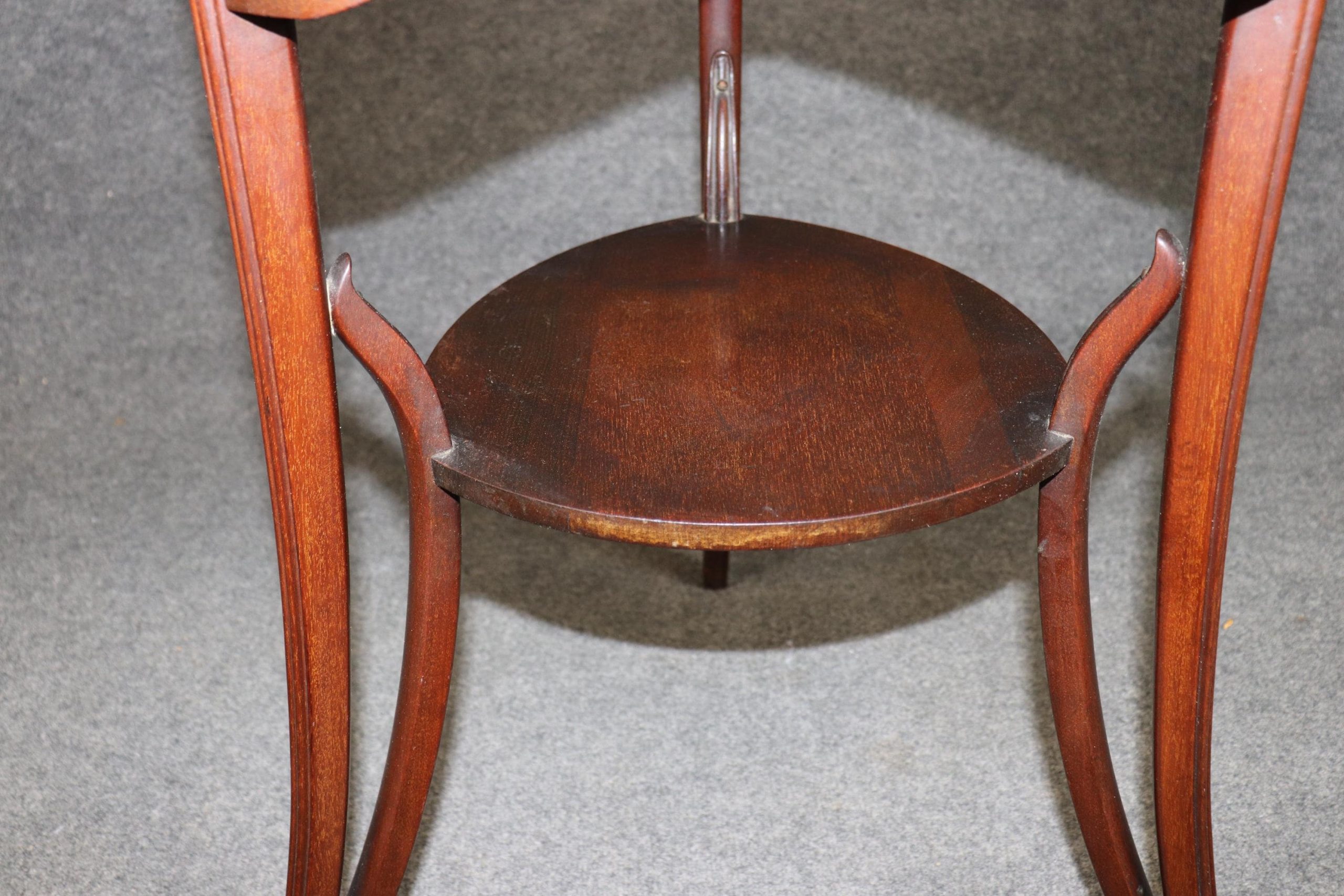 Antique French Art Nouveau Marquetry Inlaid End Table Attributed to Emile Galle, Side Table - Image 9