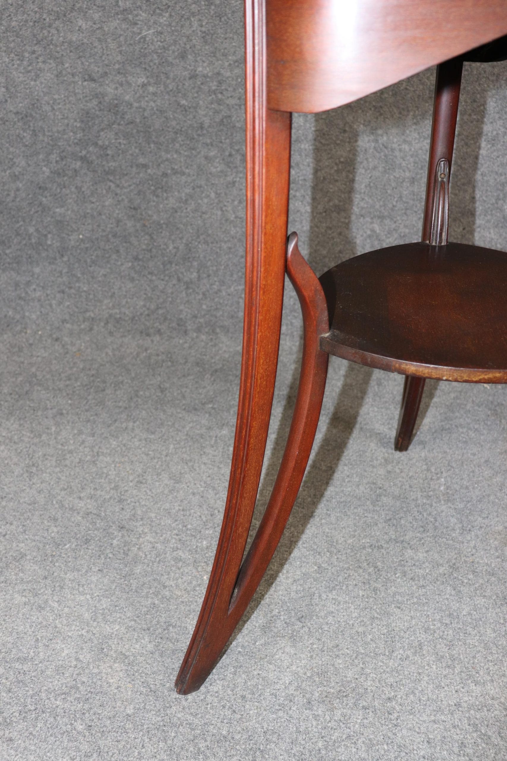 Antique French Art Nouveau Marquetry Inlaid End Table Attributed to Emile Galle, Side Table - Image 10