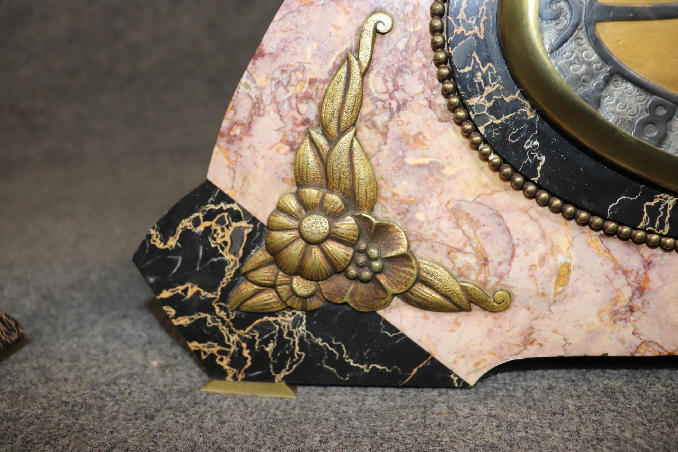 French Art Deco 3 Piece Clock Set, Mantle Clock - Image 10