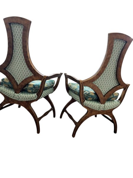 1960’s-1970’s Hollywood Regency Klismos Style Upholstered Chairs”