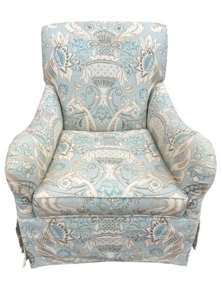 Swivel Rocker Club Chair in Coastal, Soft Color Palette